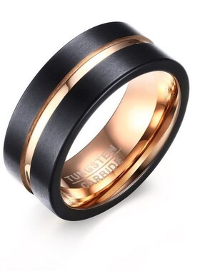 Wind tungsten steel ring 8MM men's wear ring black