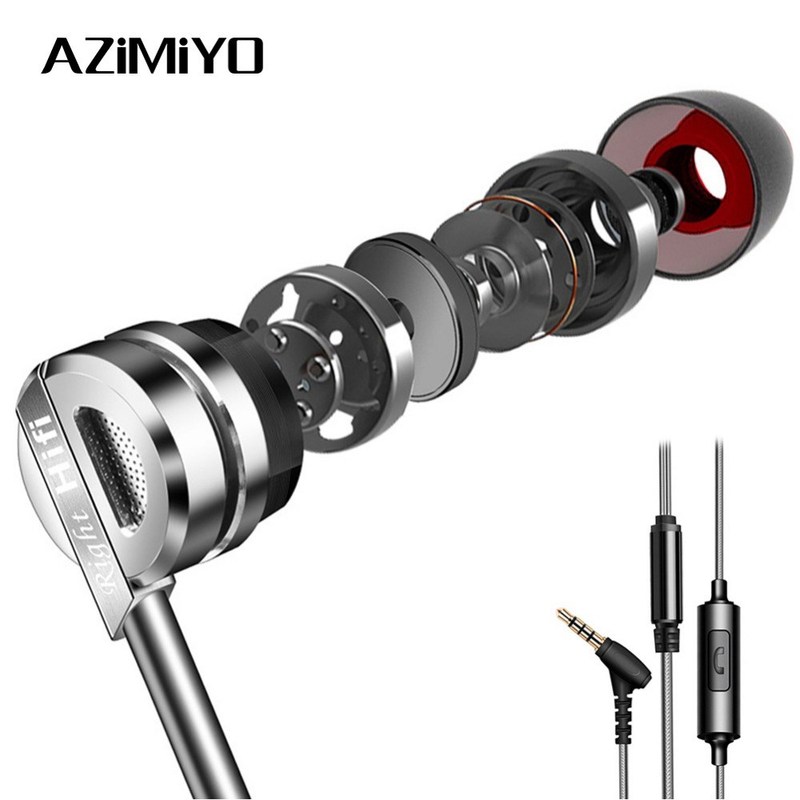 AZiMiYO D5 Zinc Alloy HiFi Metal Earphone Micro Ring in ear