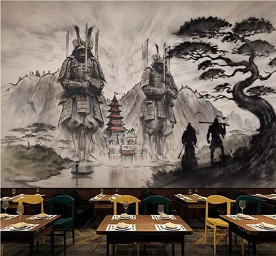 Custom Self Adhesive Wallpaper 3D Atmospheric Mural New Jap