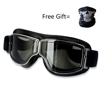 motorcycle goggles PU leaher  mask glasses skiing snow men w
