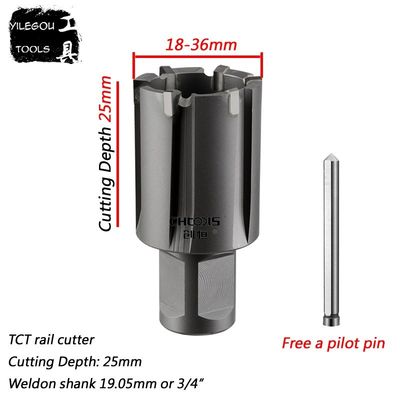 Diameter 18-36mm x 25mm C Rail Cutter With Weldon Shank 22*2