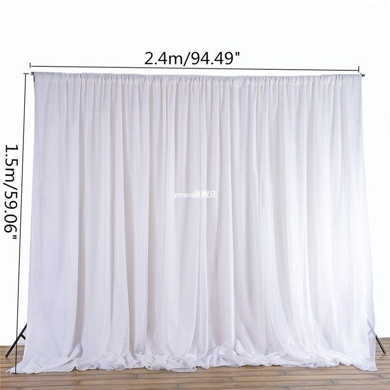 white sheer silk cloth drapes panels hanging curtains photo