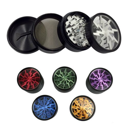 4 Layers Lightning shaped Smoking Herb Grinders Tobacco Cig