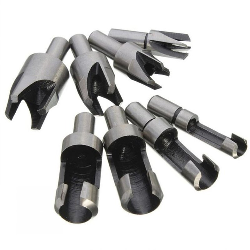 4pcs 8mm Shank Barrel Cork Drill Plug Cutter Drill Bit Bored 金属材料及制品 金属加工件/五金加工件 原图主图