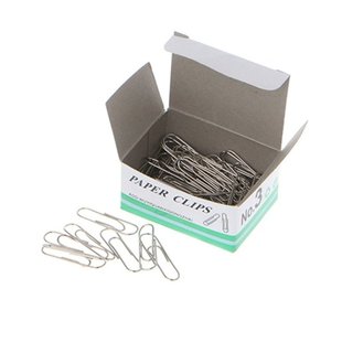 1 Set 75-85Pcs New Office Plain Steel Paper Clips 29mm Paper