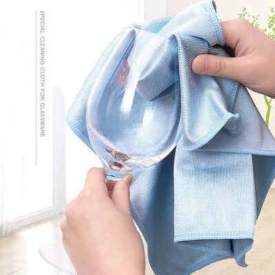 3/5/6PCS Microfiber Cloth Quick Drying WIpe Wine Glass Clea