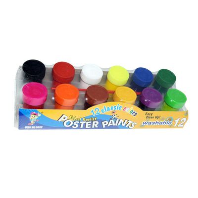 20ml 12 Vibrant Colors Washable Gouache Paint for Kids Schoo