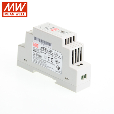 Original MEAN WELL DR-15 15W DIN Rail Power Supply 110V/220V