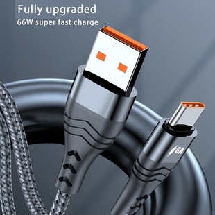 6A 66W Type-C/USB-C Power Cable Data Transfer Line 2in1 Brai