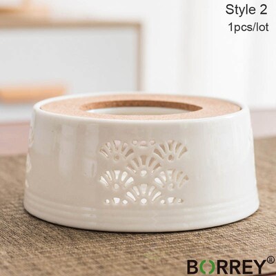 BORREY Ceramic Teapot Warmer Holder Base Tea Warmer Insulati