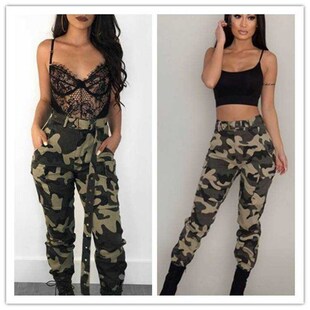 Women girls military pants trouser
