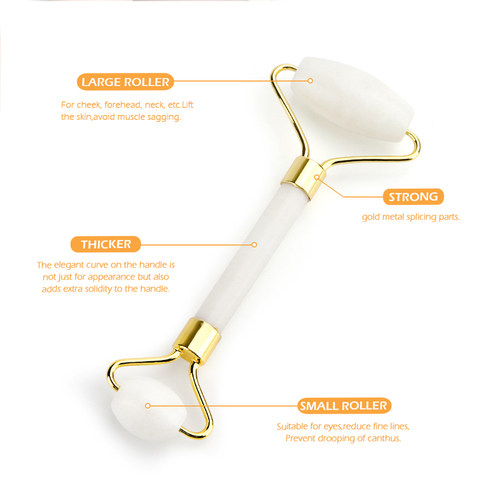 White Jade Face Massage Roll Gouache Scraper Guasha Masseur