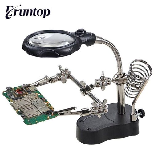 MG16126-A LED Clamp Soldering Iron Stand Helping Hands Magni