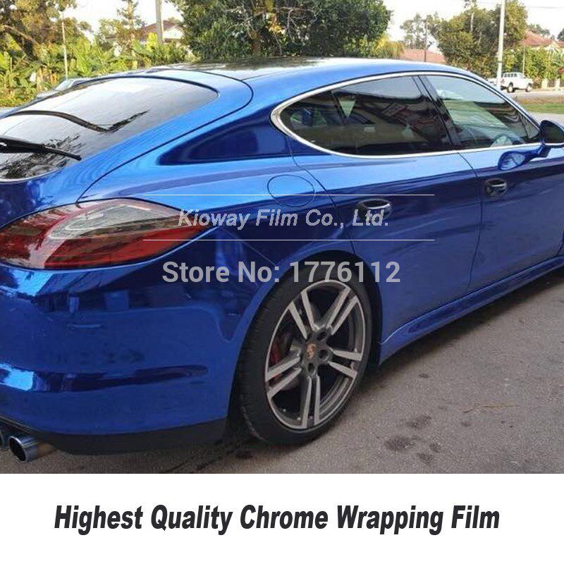 highest quality blue mirror chrome vinyl wrap car wrapping