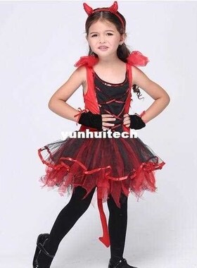 halloween  Gril costume for kids girls little red devil c