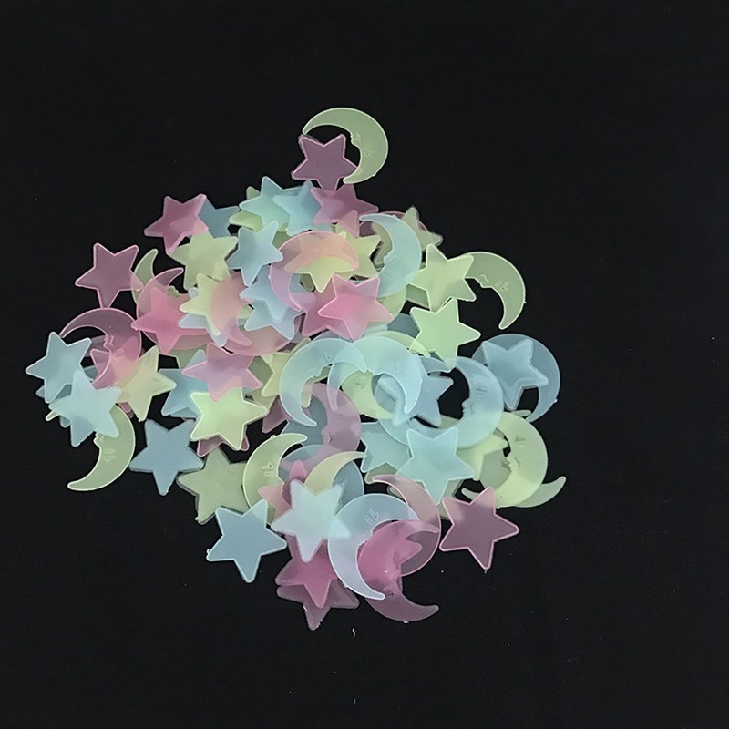 100PC 3D Stars Glow In The Dark Wall ers Luminous Fluorescen