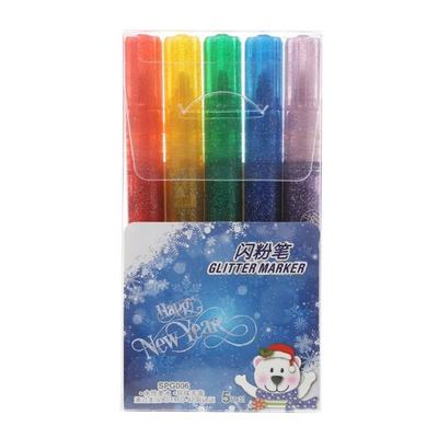 5Pcs Magic Glitter Marker Pen Bright Sparkling Color Drawing