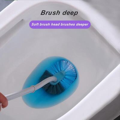 Soft Bristles Toilet Brush Wall-mounted Long Handle Toilet C