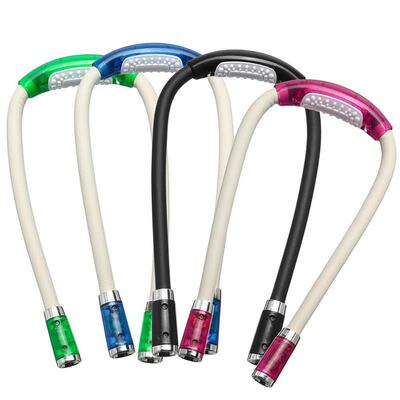 ABS LED Flexible Handsfree Hug Neck Reading Book Light Lamp