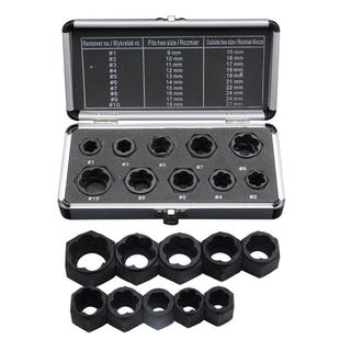 10Pcs 9mm-19mm Impact Damaged Bolt Nut Screw Remover Extract