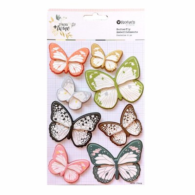 CRZCrafter Butterfly Sticker Self adhesive Glitter design f