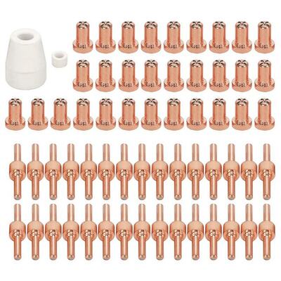 62Pcs PT31 Plasma Cutting Consumables Electrode Tip Swirl Ri