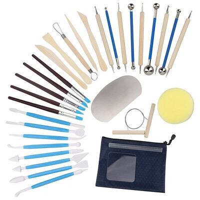33Pcs Clay Tools, Ceramic Sculpture Ball Spotting Tools Used