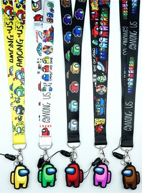 Cute Among Us Neck Strap Game Amongus Lanyard for Keys USB