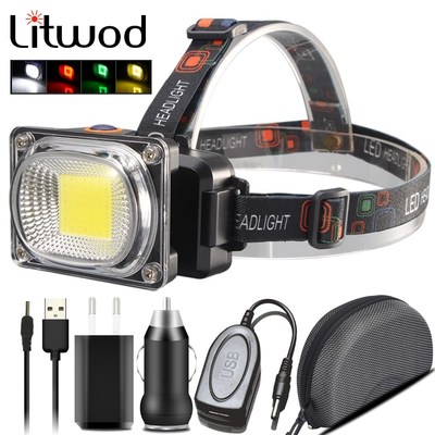 USB Charging 18650 Battery Head Flashlight Lamp 4 Colors CO