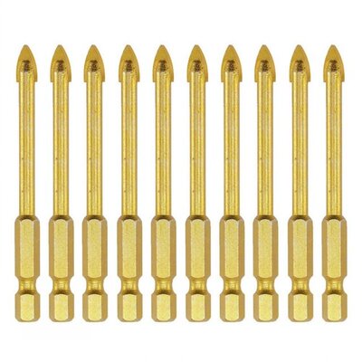 10Pcs 6mm Glass Tile Drill Bit Set Tungsten Carbide Tipped C