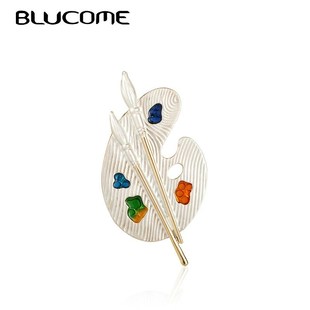 Blucome Colorful Palette Painter Brooch Women Men Collectio