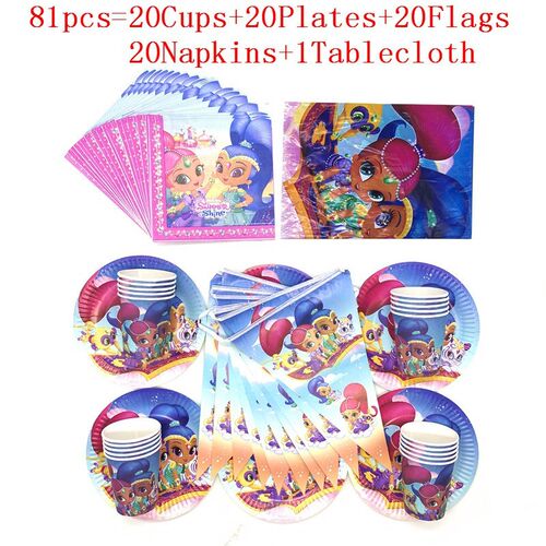Shimmer and Shine Kids Girl Happy Birthday Party Supplies B
