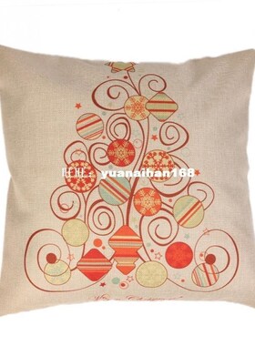 New Linen Christmas Cushion Covers Pillow Case Christmas Can