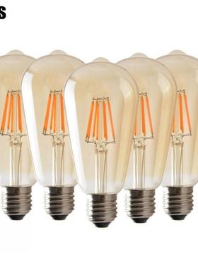 6pcs E27 Retro Edison LED Filament Bulb Lamp ST64 4W 110V Di