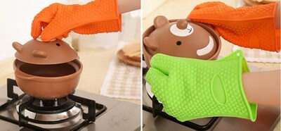 *ORGANBOO 1PC barbecue outdoor silicone gloves high temperat