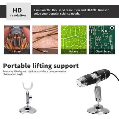 3 in 1 WirELEss WiFi 8LED 1000X DigitaL 2MP 1080P MicroscoPE