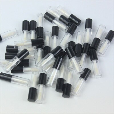 68pcs/lot 1.2ml Empty Clear Lip Gloss Tube With Blck Lid Li