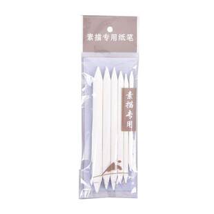 6pcs/set Blending Smudge Stump Stick Tortillon Sketch Art Wh