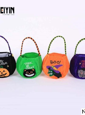 -Halloween candy handheld pumpkin bag bag bag is children