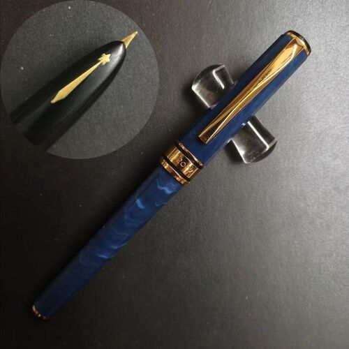Lucky Fountain Pen Resin Ink Pen star Mark Fine Nib Aerometr