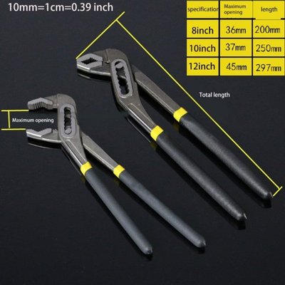 Water Pump Pliers Quick-release Plumbing Pliers Straight Jaw