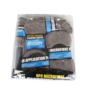 9Pcs Car Wash Cleaning Kit Microfiber Towels Detailing Brus