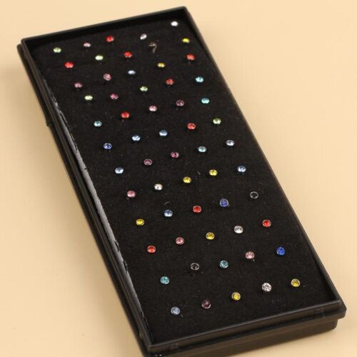Charming Body Piercing Jewelry 60pcs Multicolor Nose Lip Rin