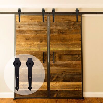 LWZH 6FT/7FT/7.5FT/9FT Steel Sliding Barn Door Arrow-Shaped