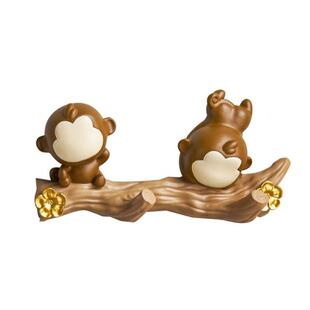 Creative Multi-hook Hanger Over Door Hooks Resin Monkey Towe
