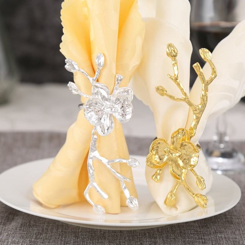 12/4 Pc Zinc Alloy Napkin Rings Napkin Holder Plum Gold/silv 标准件/零部件/工业耗材 其他五金件 原图主图