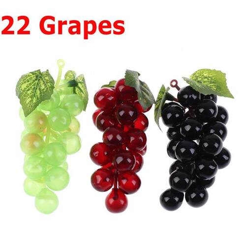 1pcs Real Touch Artificial Fruit Grapes Plastic Home Garden