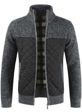 Dropshipping 2019 Autumn Winter Sweater Men Solid Patchwork