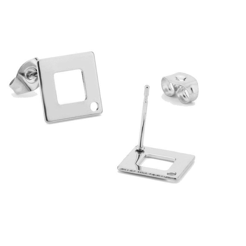 20pcs/lot stainless steel jewelry findings hollow square 10