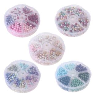 720 Pcs Colorful Loose Round Pearls Beads Assorted Multicolo
